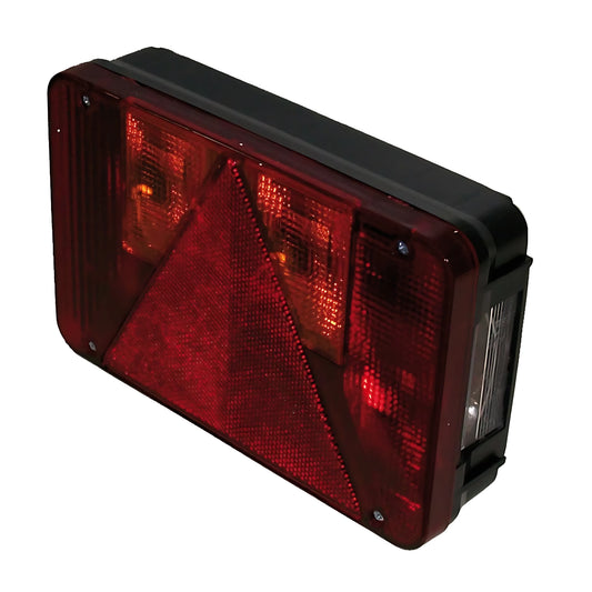 Fanale posteriore Ellebì 218x140 mm per carrelli portabarche con posizione stop direzione e retronebbia disponibile in versione DX e SX