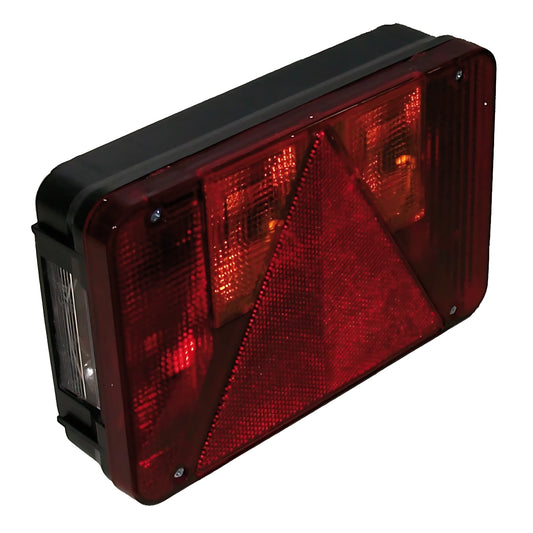 Fanale posteriore Ellebì 218x140 mm per carrelli portabarche con posizione stop direzione e retronebbia disponibile in versione DX e SX