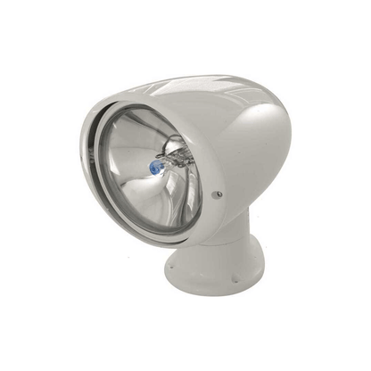 Faro di profondità orientabile Ocean Halogen 11-RC per barca con pannello di comando, cassa bianca antiurto e bulbo stagno. faro