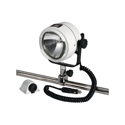 Faro di profondità LED Night Eye per barca orientabile con attacco da pulpito 22-25mm, sfilabile con cavo estensibile.
