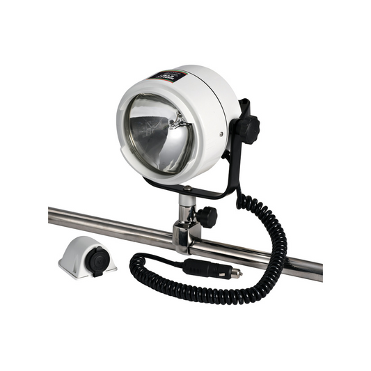 Faro di profondità LED Night Eye per barca orientabile con attacco da pulpito 22-25mm, sfilabile con cavo estensibile.
