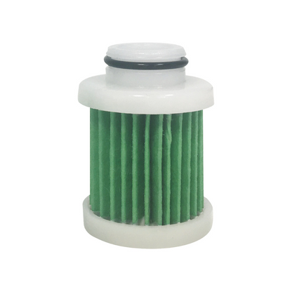 Filtro carburante Yamaha fuoribordo con elemento filtrante verde pieghettato e cappuccio bianco con O-ring