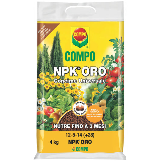 Concime granulare Compo NPK+Oro, confezione 4 kg