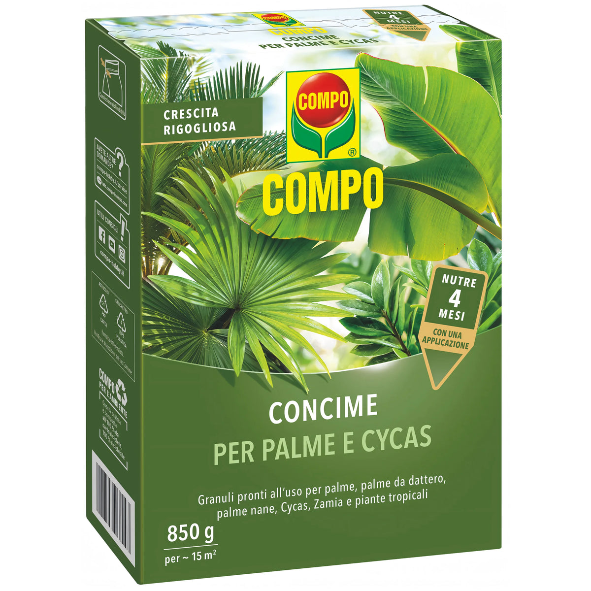 Concime granulare Compo Palme-Cycas Gesal, confezione 850 g