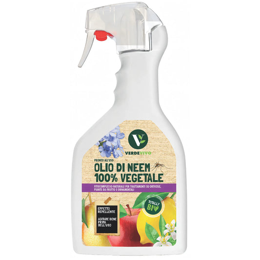 Insetticida Olio di Neem Verdevivo Adama pronto uso, flacone 750 ml