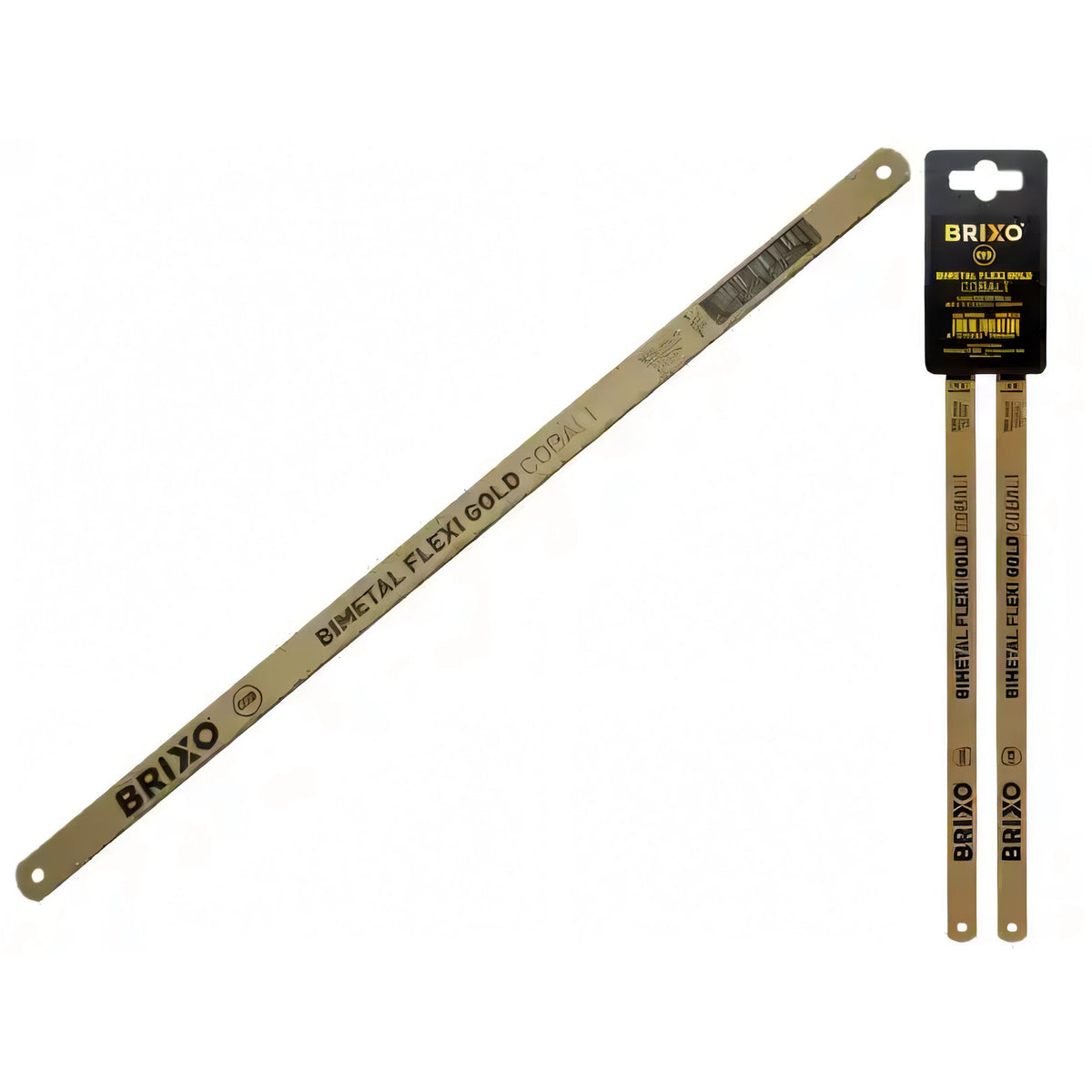 Lame per seghetto Brixo HSS Bimetal Flexy Cobalt Gold, confezione da 2