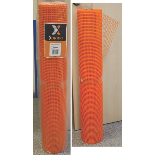 Rete Brixo in fibra di vetro per intonaco pesante, rotolo arancione 1x50 metri