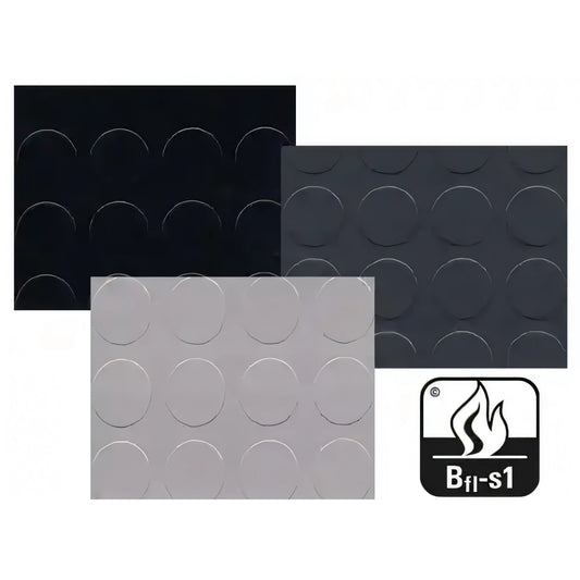 Copripavimento in PVC bollettonato antracite, in rotolo