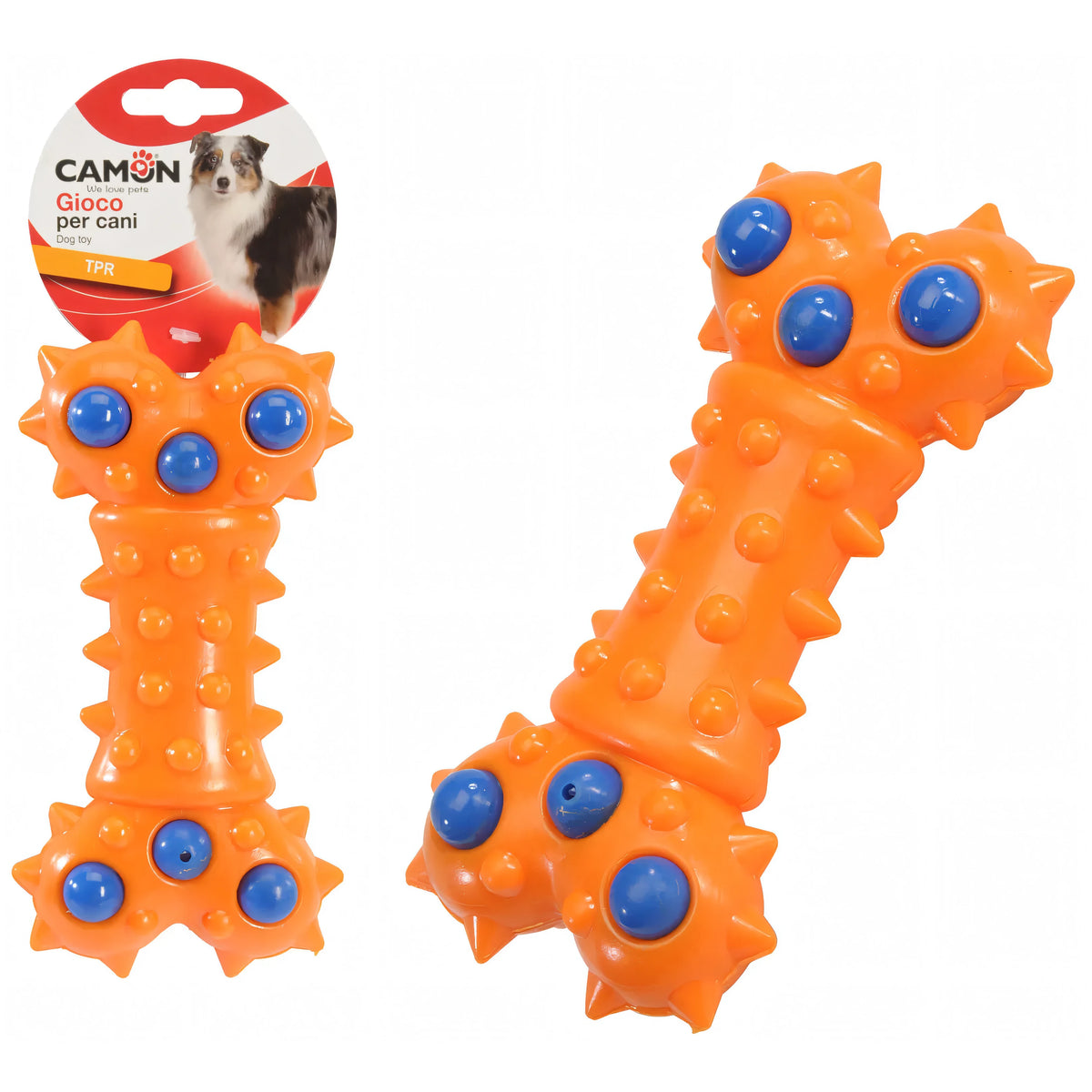 Gioco Camon a forma di osso con punte per cani, 17,5 cm