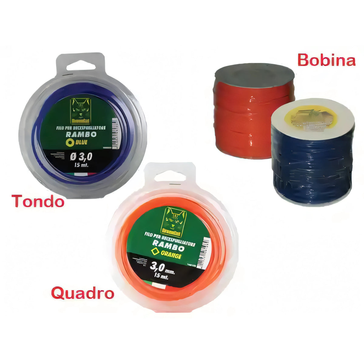 Filo quadro professionale Green Cat per decespugliatore, rotolo 10 metri Ø 3,3 mm