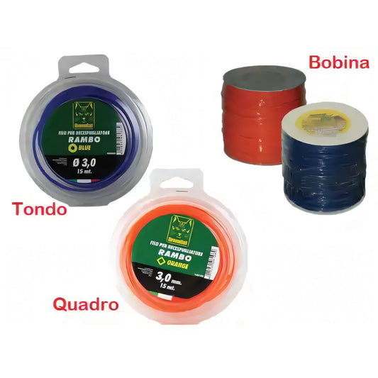 Filo quadro professionale Green Cat per decespugliatore, rotolo 10 metri Ø 3,3 mm