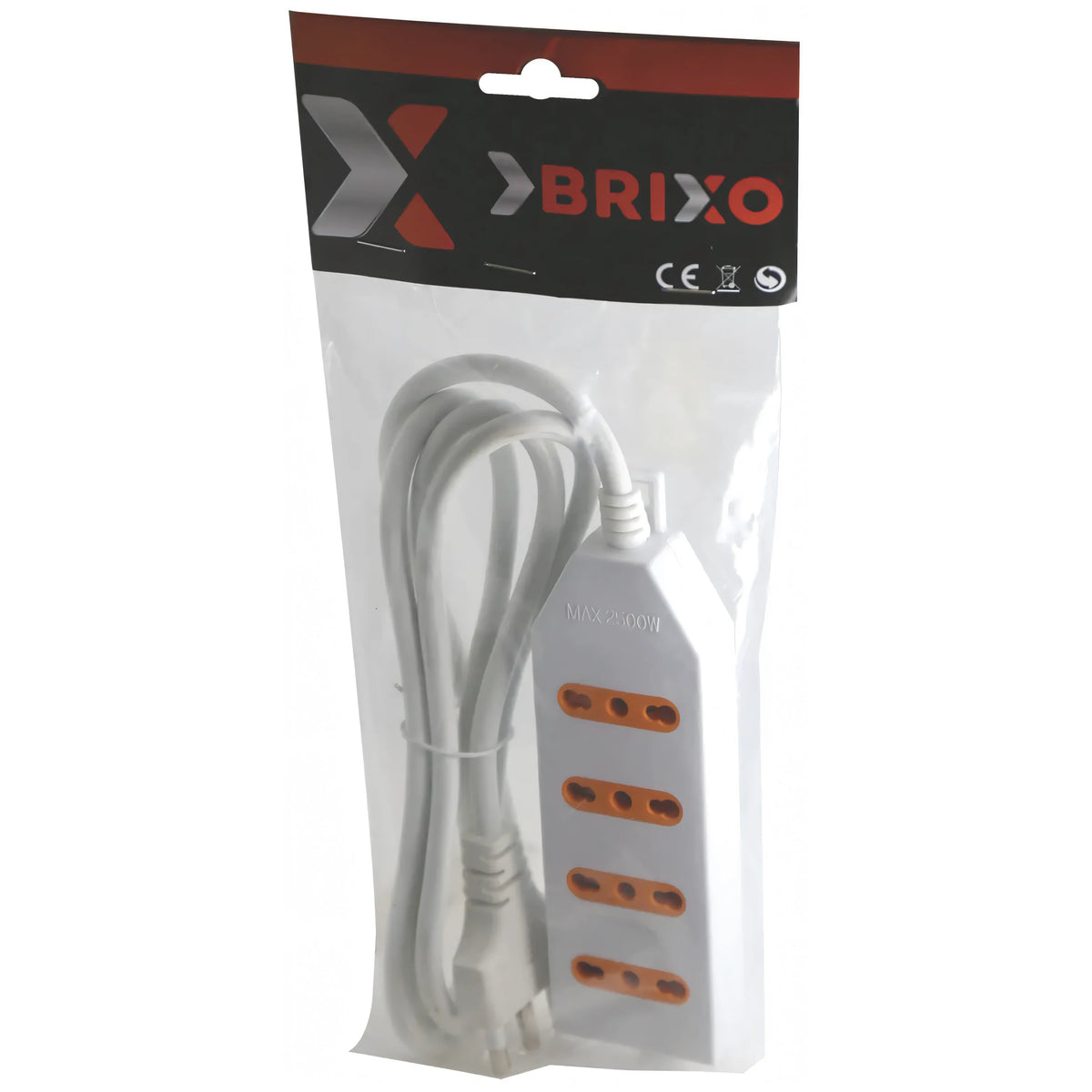Multipresa Brixo 4 posti bipasso da parete con cavo 1,5 metri