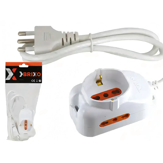 Multipresa Brixo triplice Schuko/Bipasso, cavo 1 metro