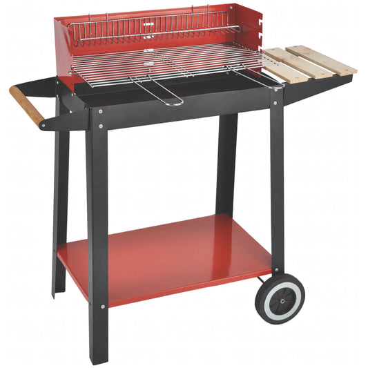 Barbecue a carbone El Gaucho Montana con piano d'appoggio in legno