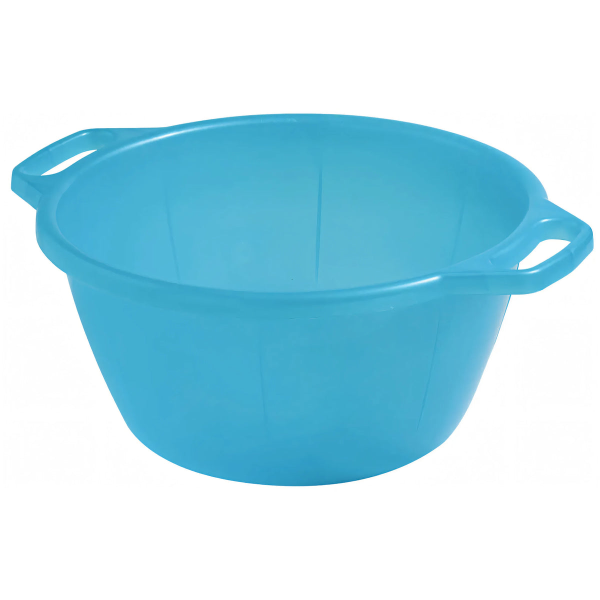 Bacinella tonda in plastica azzurro perla con manici
