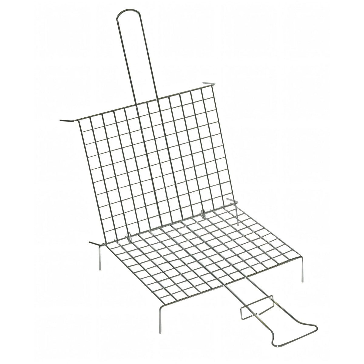 Graticola El Gaucho cromata doppia intrecciata per barbecue, ribaltabile, 35x40 cm