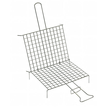 Graticola El Gaucho cromata doppia intrecciata per barbecue, ribaltabile, 35x40 cm