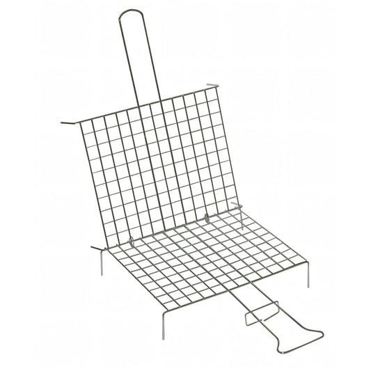 Graticola El Gaucho cromata doppia intrecciata per barbecue, ribaltabile, 35x40 cm