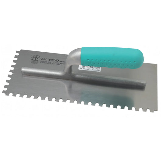 Frattazzo USA dentato Ancora, lama sinistra 12x28 cm, dentatura 10x10 mm