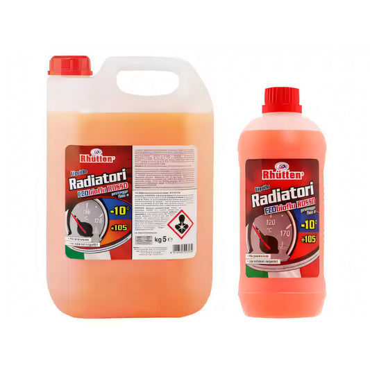 Liquido radiatori auto rosso Rhutten, protezione -10°C, flacone 1 litro