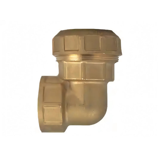 Gomito a L femmina Itap in ottone per tubi in polietilene, 1 pollice x 32 mm