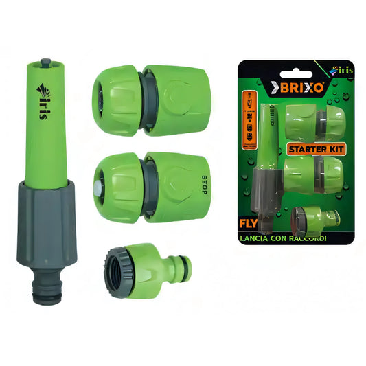 Starter kit Brixo Iris Lance Fly con lanciaspruzzo, presa rubinetto e raccordi