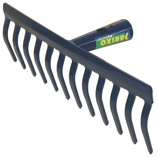 Rastrello Brixo senza manico, 12 denti in acciaio, 32 cm