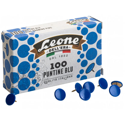 Puntine azzurre con testa in plastica, conf. da 100