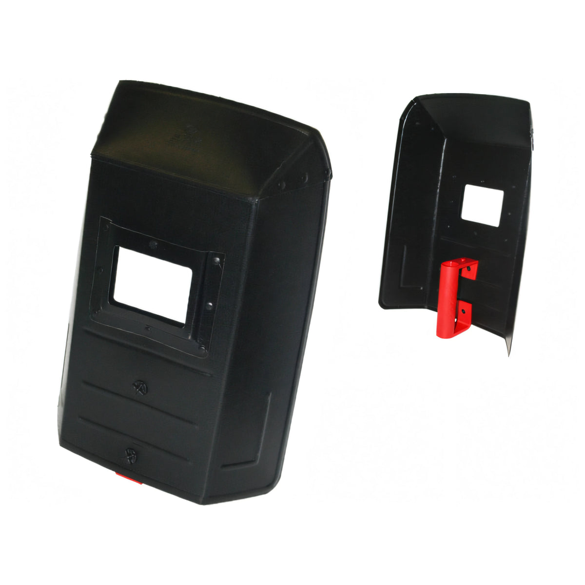 Maschera per saldare in fibra nera con schermo fisso 75x98 mm