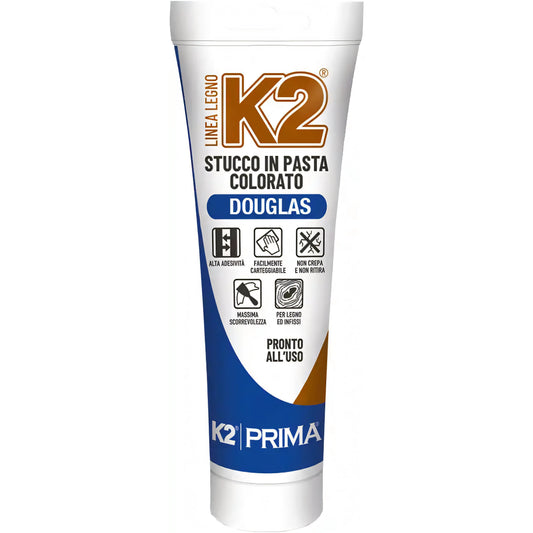 Stucco K2 in pasta per legno colore Douglas, tubetto 150 ml
