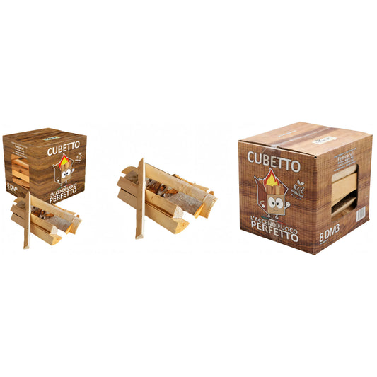 Legnetti accendifuoco in cubetti, scatola 20x20x20 cm