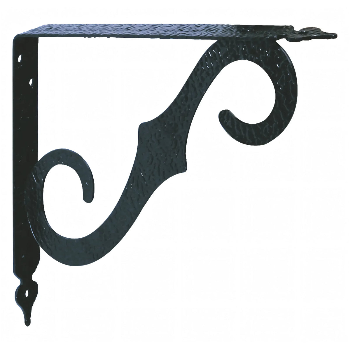 Mensola in ferro battuto stile Brackets, verniciata nero, 27,5x23 cm