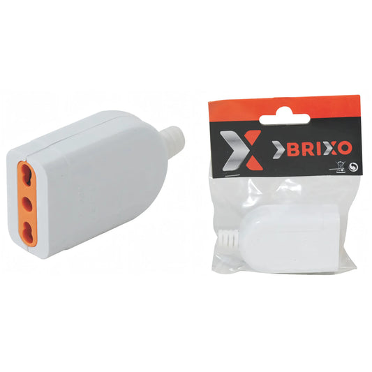 Presa volante Brixo 2P+T 10/16A bipasso, corpo in tecnopolimero