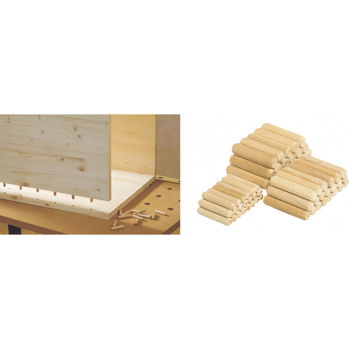 Perni in legno di faggio Wolfcraft per giunzioni
