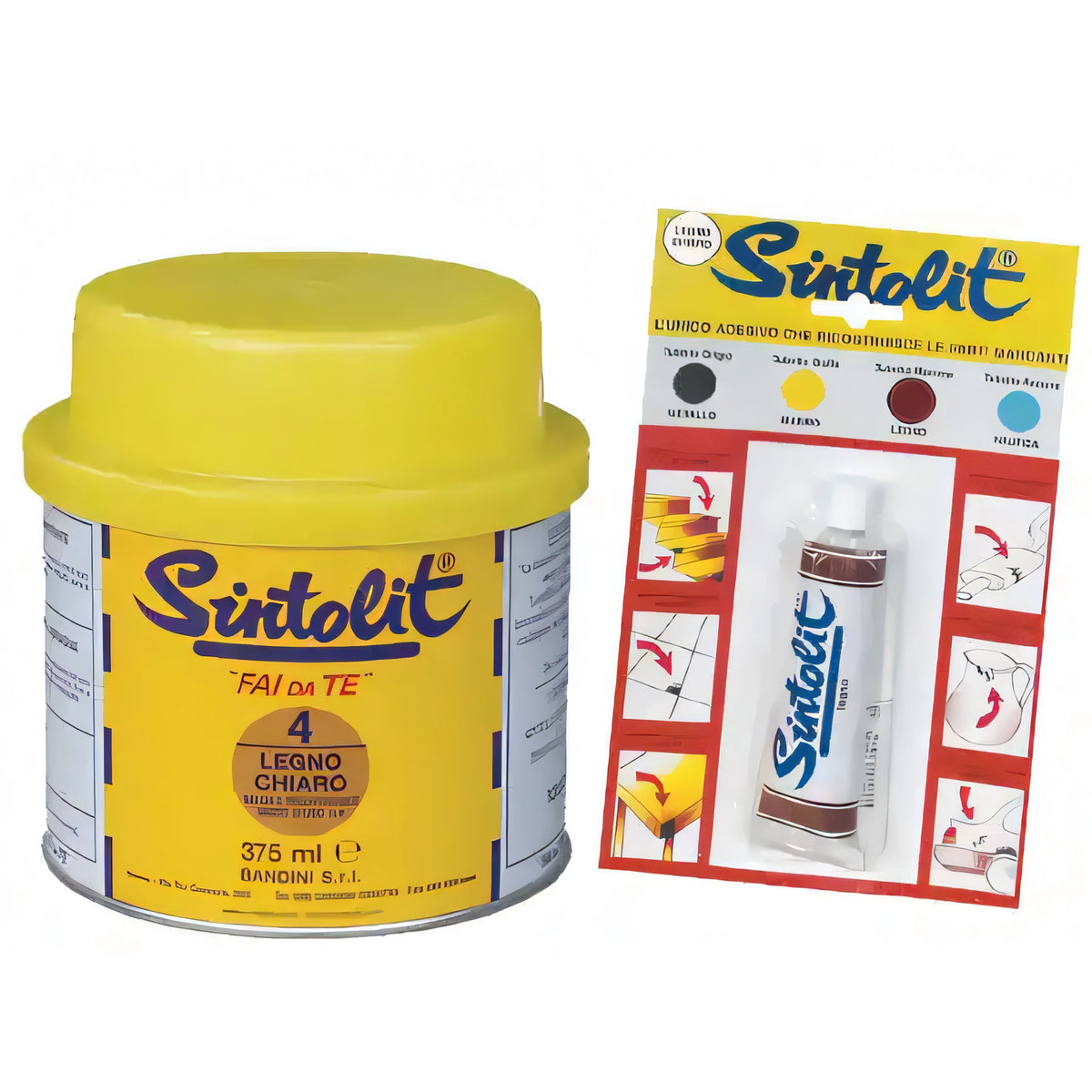 Stucco bicomponente Sintolit per legno scuro, 375 g, con induritore