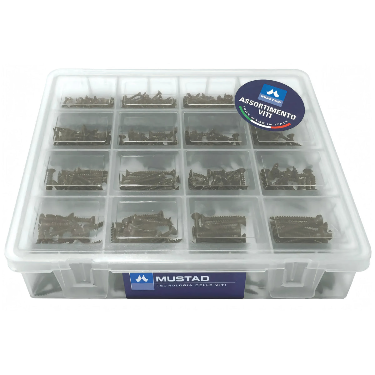 Valigetta di viti Mustad Panel-Vit assortite, kit da 670 pezzi
