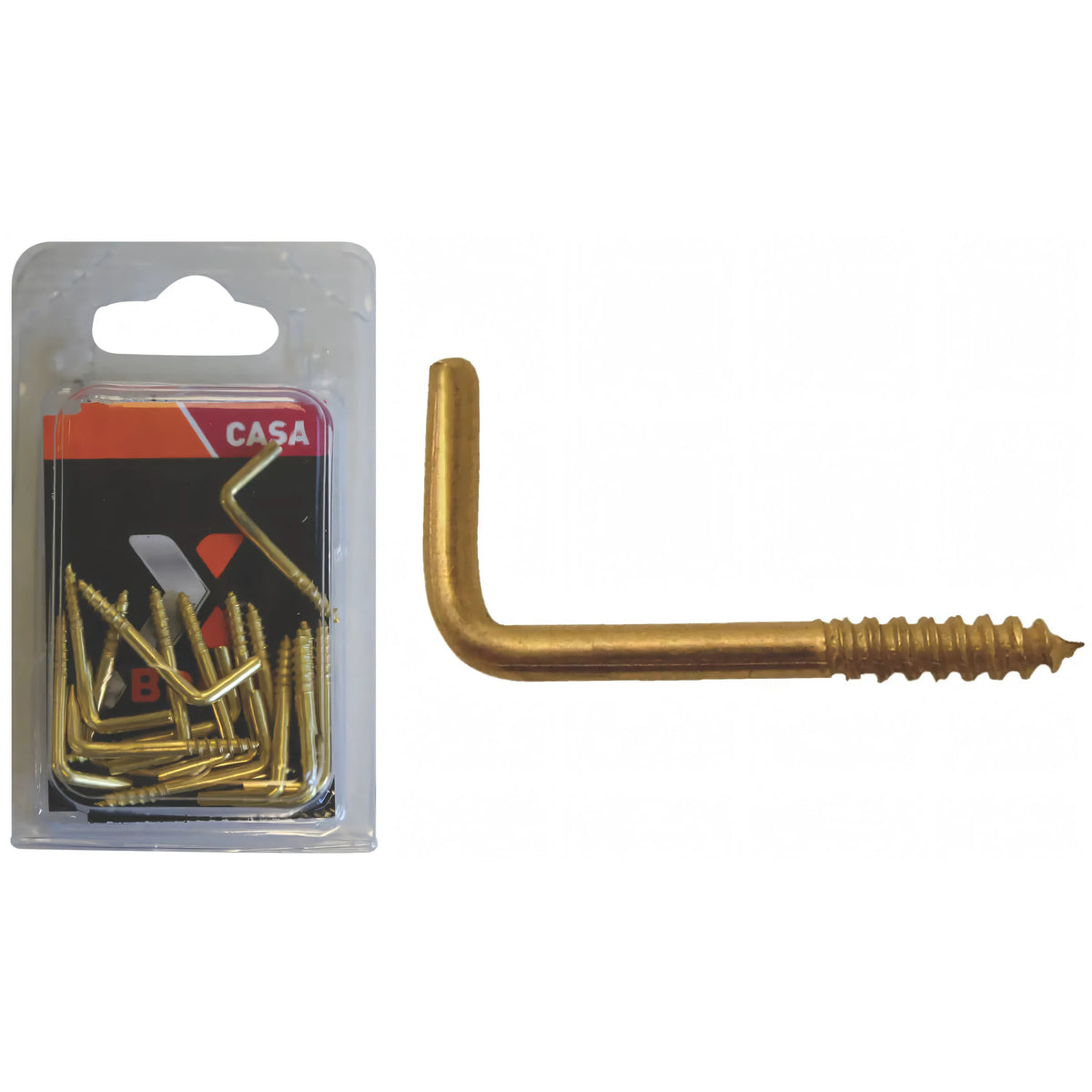 Cancano a vite Brixo in ferro ottonato, 17x40 mm