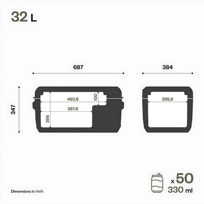 Frigorifero portatile a compressore Travel Box ITB da 32 litri per nautica, camper e fuoristrada, alimentazione 12/24V.