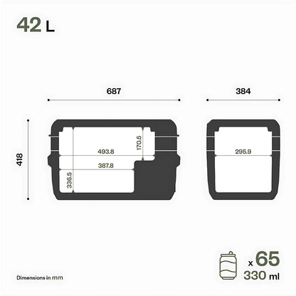Frigorifero portatile a compressore Travel Box ITB da 42 litri per nautica, camper e fuoristrada, alimentazione 12/24V.