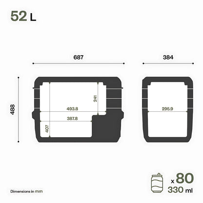 Frigorifero portatile a compressore Travel Box ITB da 52 litri per nautica, camper e fuoristrada, alimentazione 12/24V.