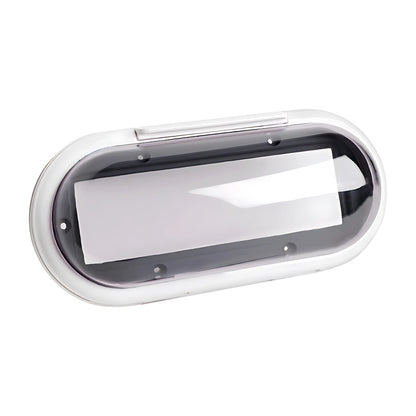 Frontalino stagno universale con sportello trasparente per proteggere la radio nautica dall'acqua e dalla salsedine. Compatibile con standard DIN e SAE.