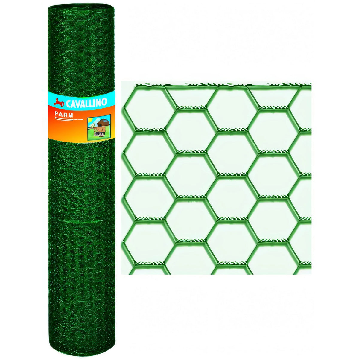 Rete cavallino Farm Plastic a maglia esagonale verde, a rotolo