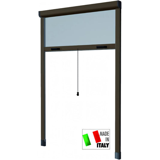 Zanzariera avvolgibile HU-Firma verticale marrone in alluminio, 120x170 cm