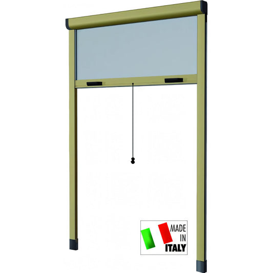Zanzariera avvolgibile HU-Firma verticale bronzata in alluminio, 120x170 cm