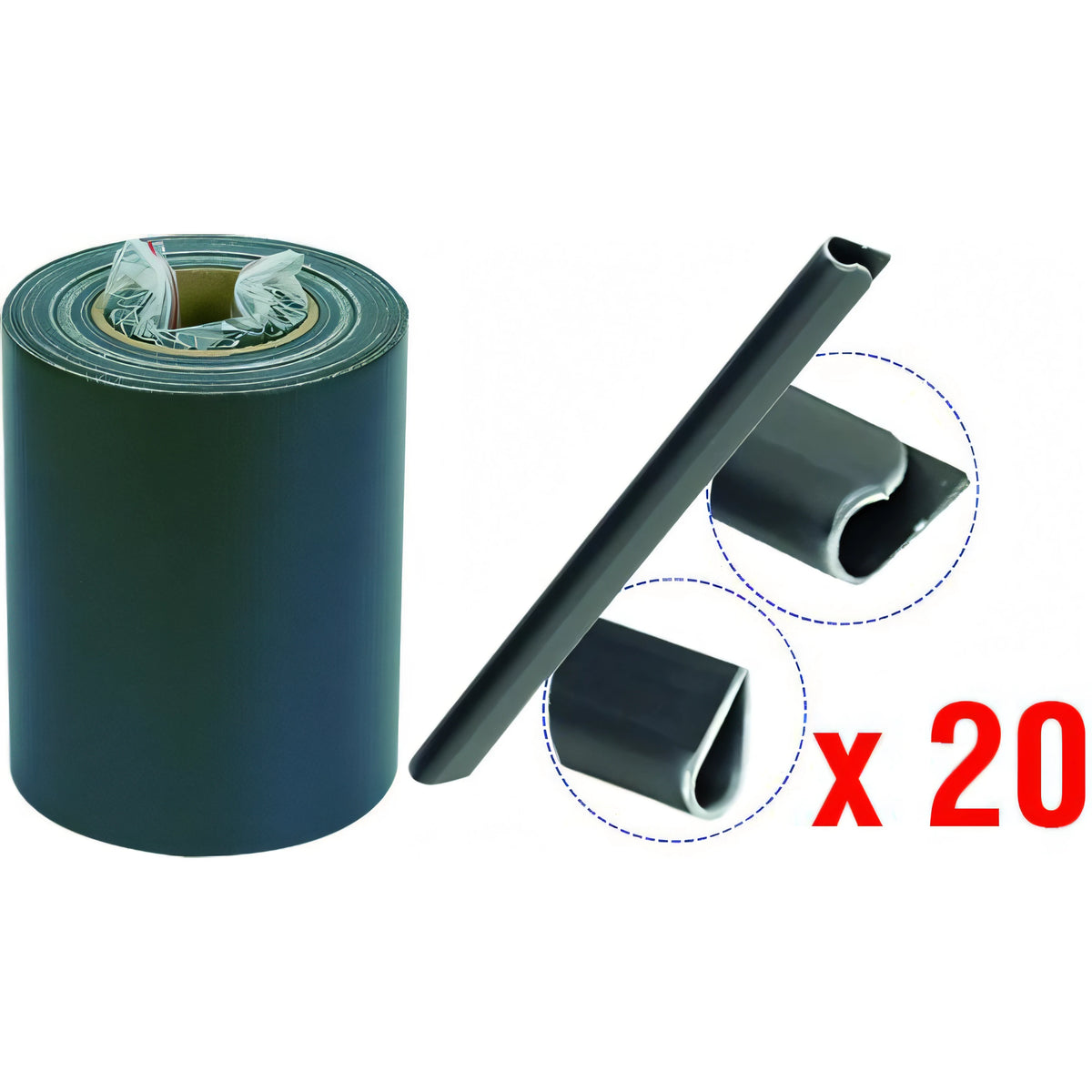 Striscia oscurante Vigor in PVC antracite RAL 7016, rotolo 19 cm x 35 m