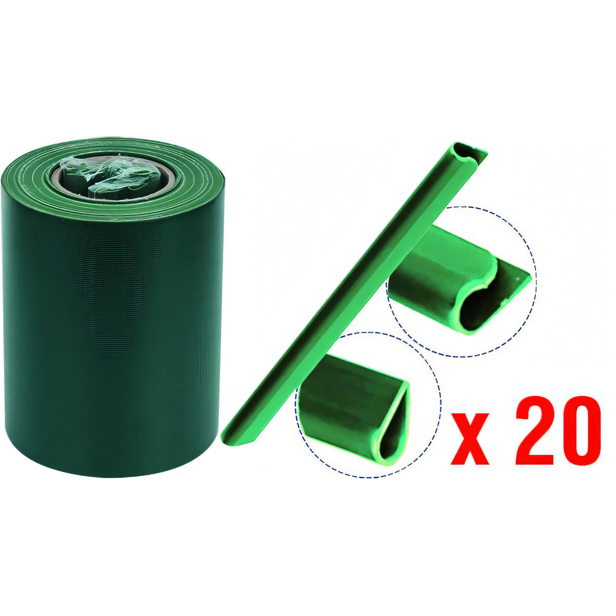 Striscia oscurante Vigor in PVC verde RAL 6005, rotolo 19 cm x 35 m