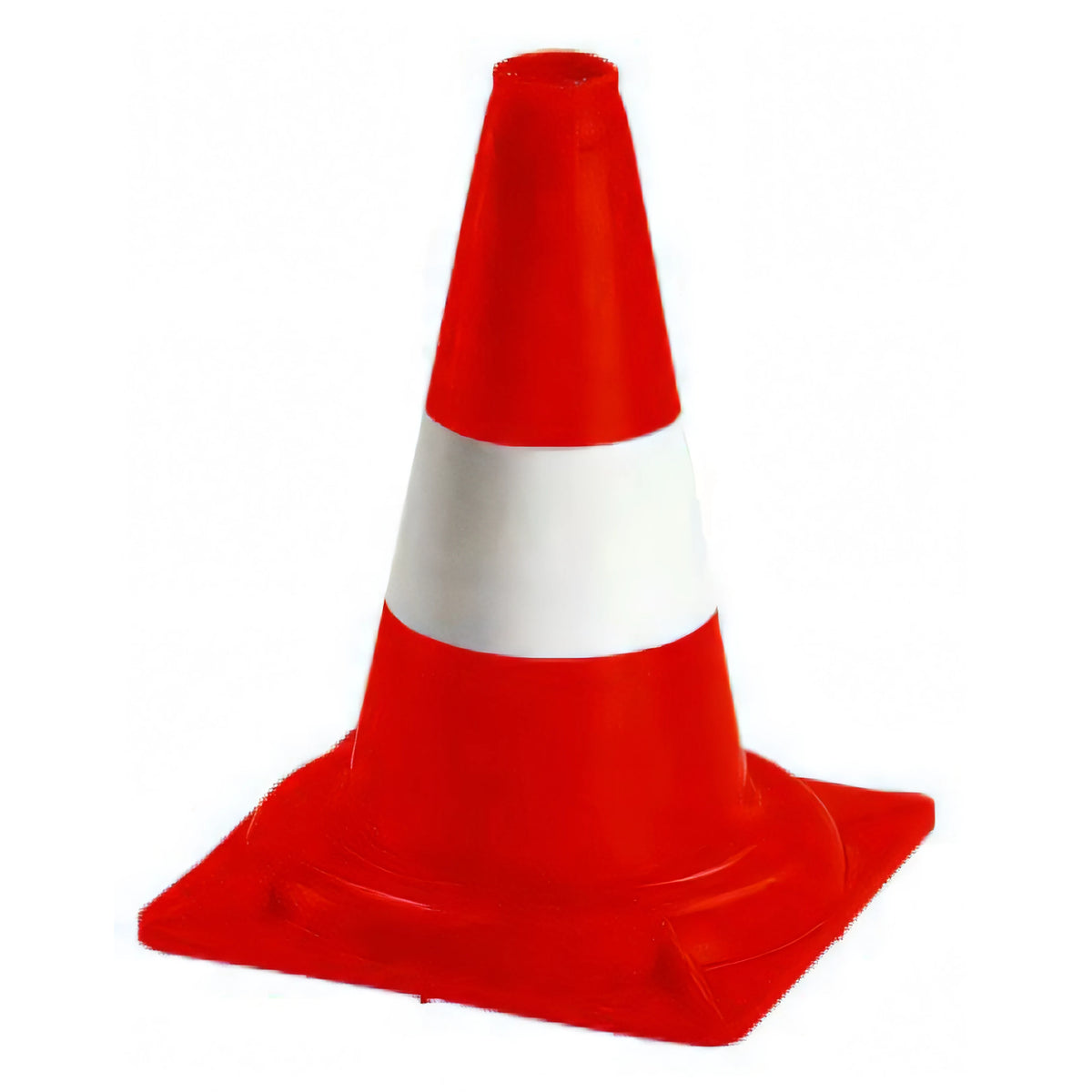 Cono stradale segnaletico bianco/rosso con base, altezza 33 cm