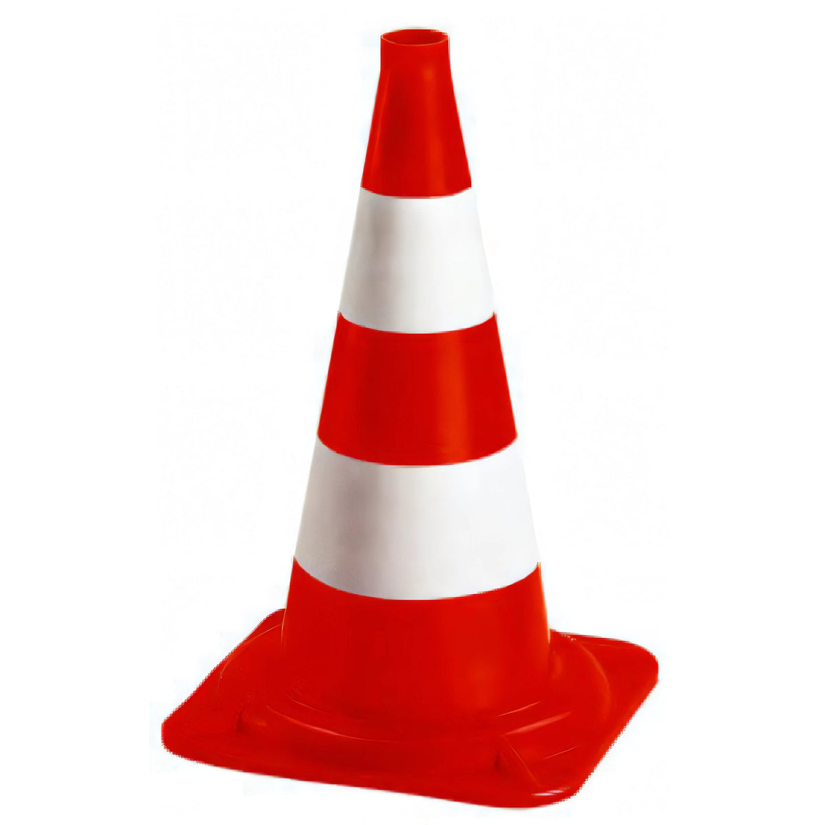 Cono stradale segnaletico bianco/rosso con base, altezza 53 cm