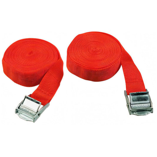 Set di 2 cinghie semplici Vigor con morsetto, nastro 25 mm x 2,5 m