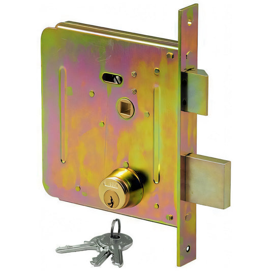 Serratura Welka per cancelli, cilindro fisso, entrata 50 mm